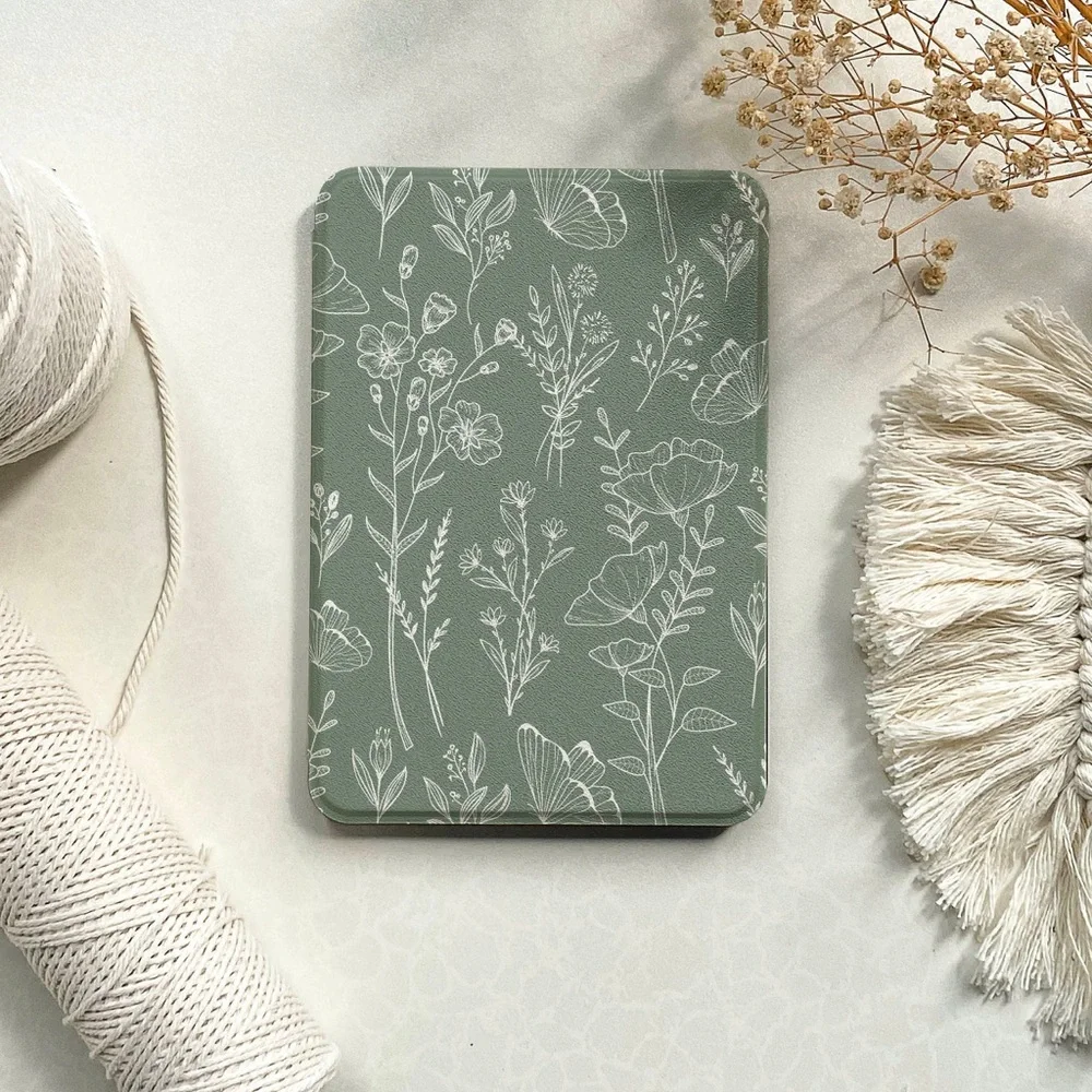 Green Floral Case for Kindle Paperwhite 11th gen 6.8-inch